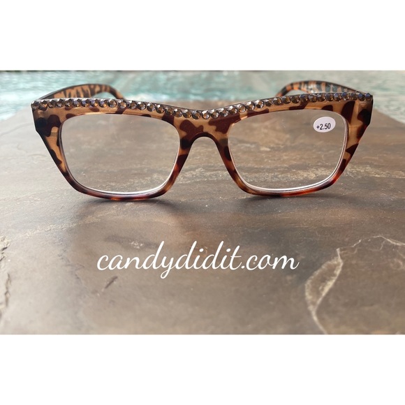 NWT Candy Did It! Brown On Brown Animal Print Bling Readers Strength 2.50 Wit… - Picture 3 of 9